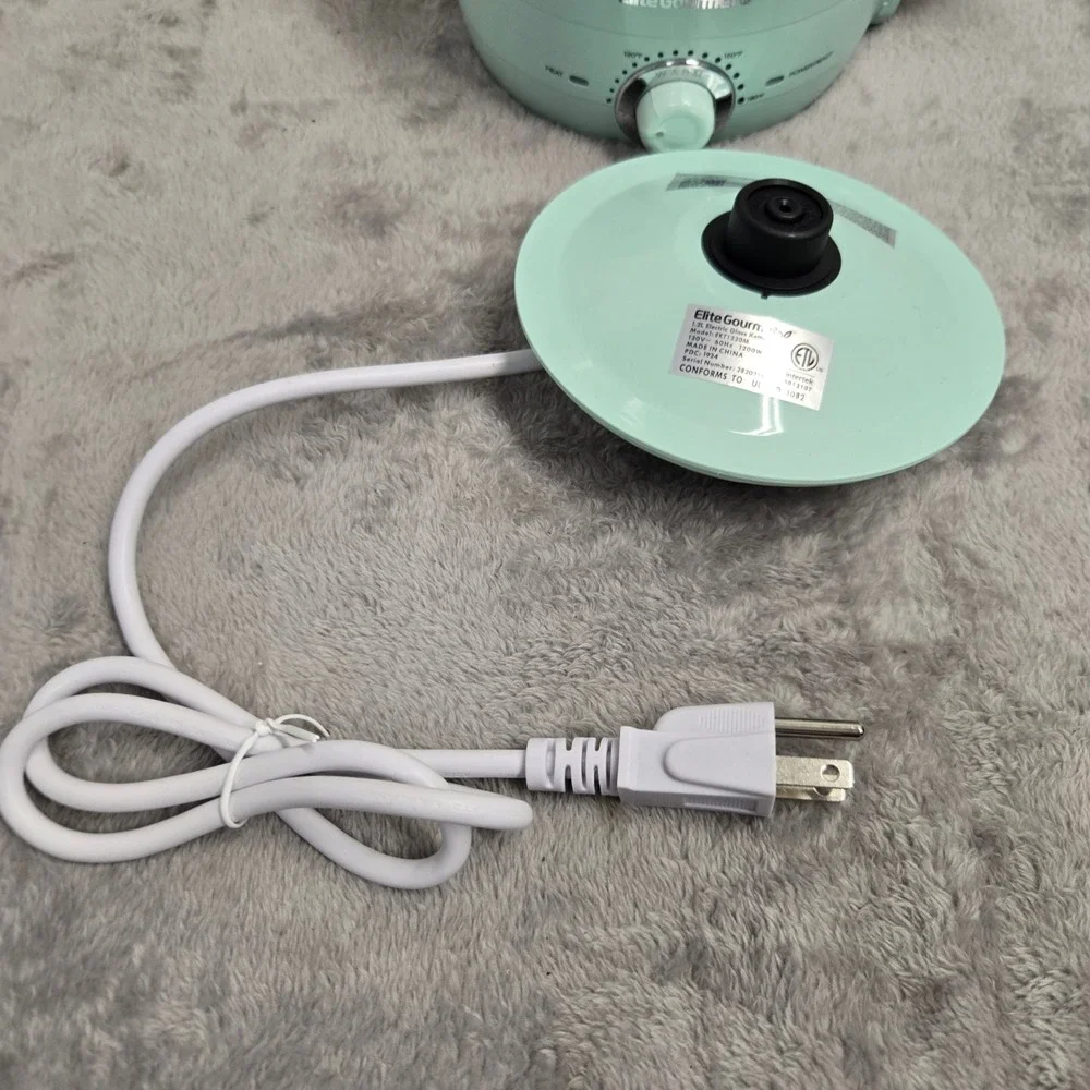 Elite Gourmet EKT1220M Electric Glass Kettle 1.2L Mint Green Adjustable Temp